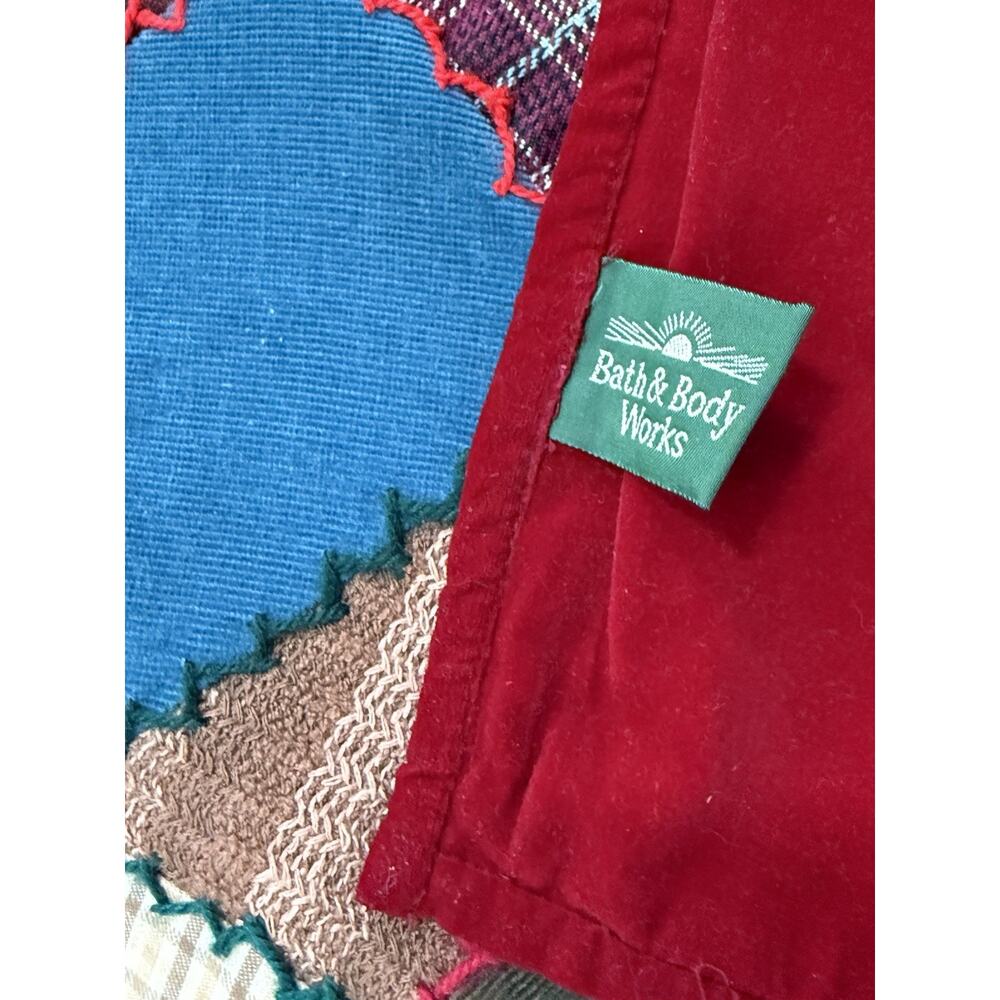 Vintage Bath And Body Works Crazy Quilt Wall Hanging Patchwork Square Throw - Picture 4 of 7